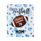 Plush Blanket, Trendy Football Mom Personalized Sports Team Fan Gift, Cozy Throw, Custom Name Soft Fleece Bedding, Stadium Mom Present,