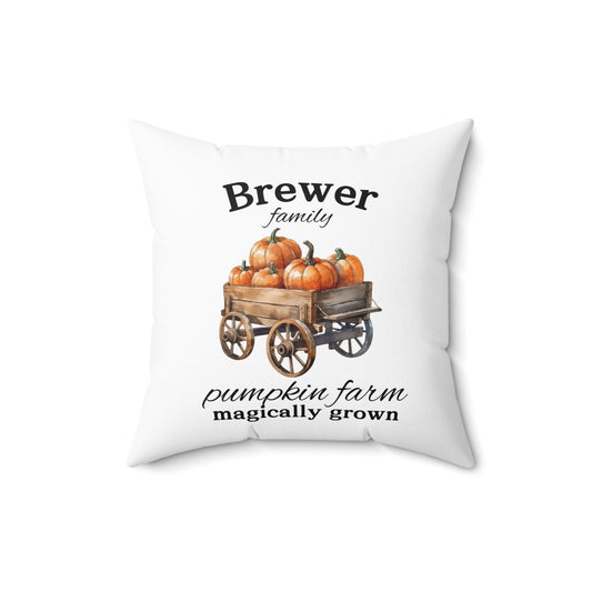 Personalized Family Pumpkin Farm Throw Pillow | Custom Fall Decor | Autumn Harvest Family Gift | Rustic Thanksgiving Accent