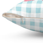 Sorority Gingham Personalized Pillow, Greek Life Gift, Pink Bow Decorative,  Monogrammed Cozy Throw Pillow