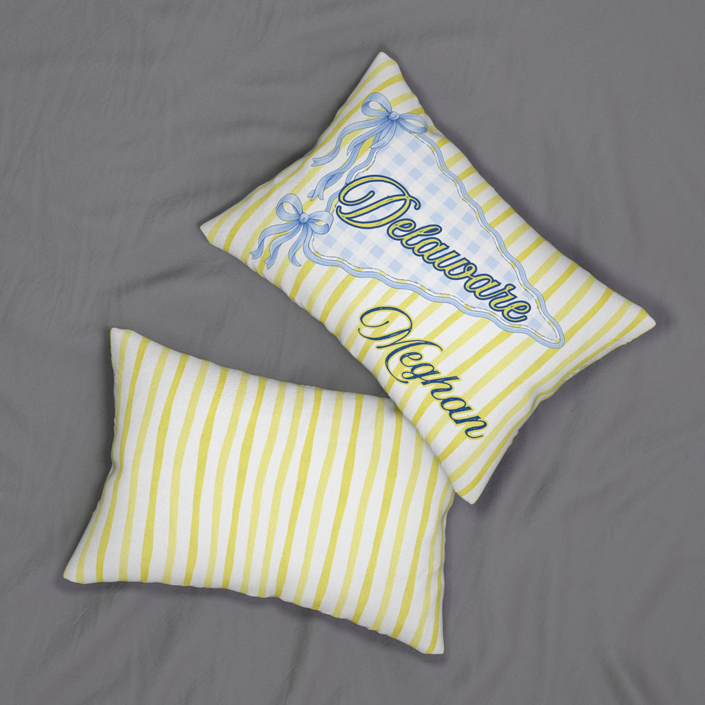 Personalized Delaware Pillow | Coquette Dorm Decor