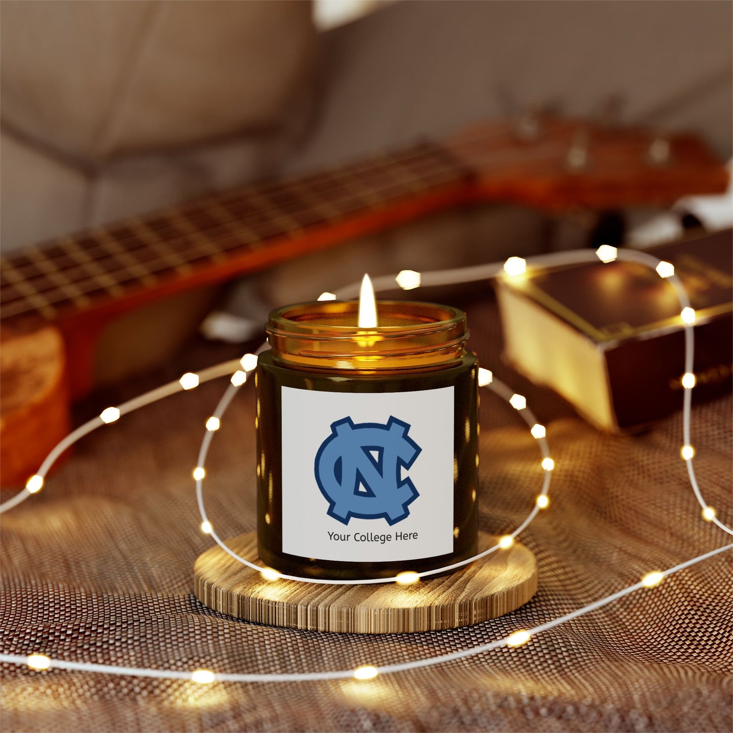 Scented Candle Personalized with College Name and Colors