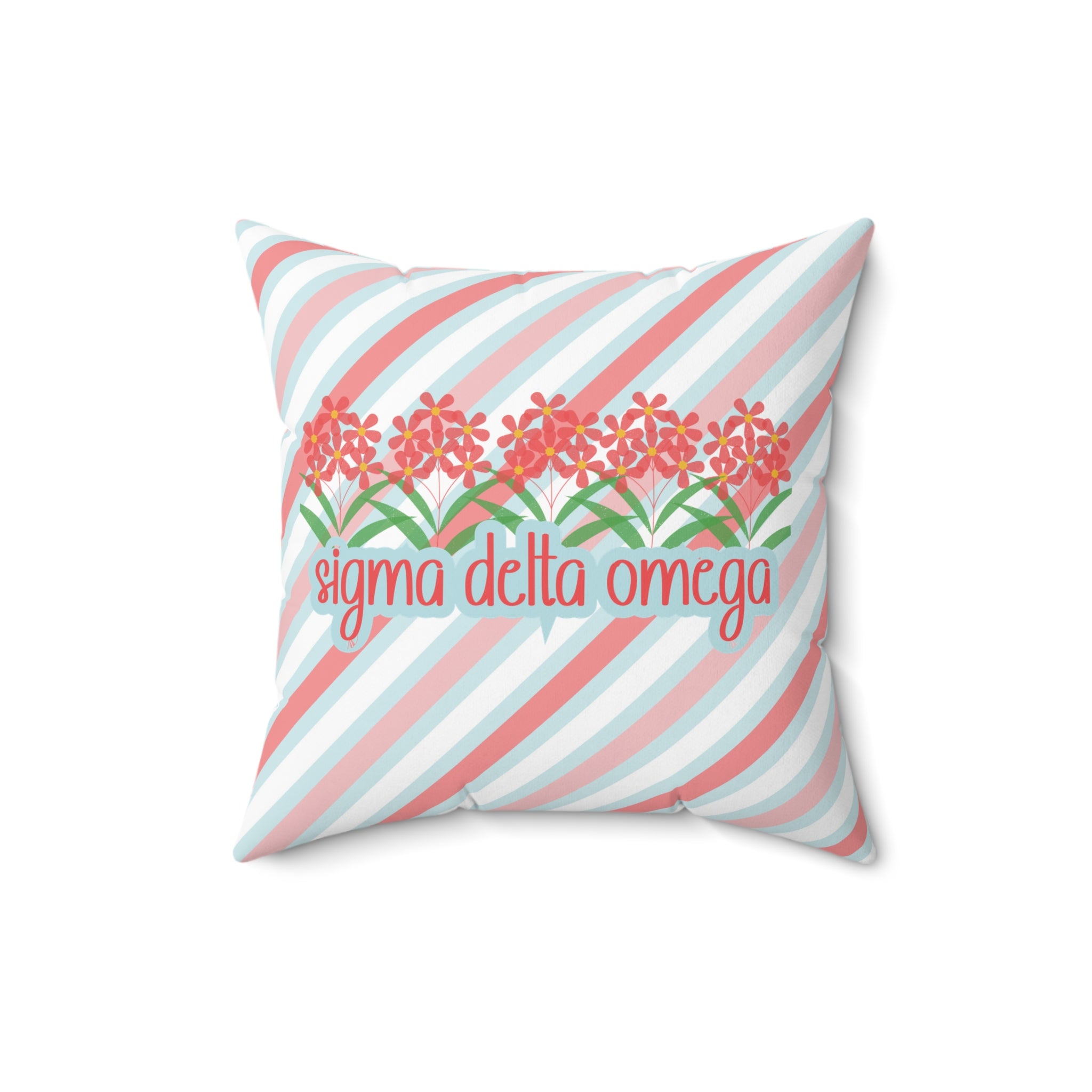 Sorority Square Pillow, Greek Life Decor, Preppy Floral Stripes, Big Little Reveal Gift, Dorm Room Cushion, College Sorority Merch