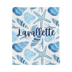 Velveteen Plush Blanket - Customized Beach Town Blanket, America Beach Blanket, Coastal Custom Blanket, Personalized Ocean Blanket, USA