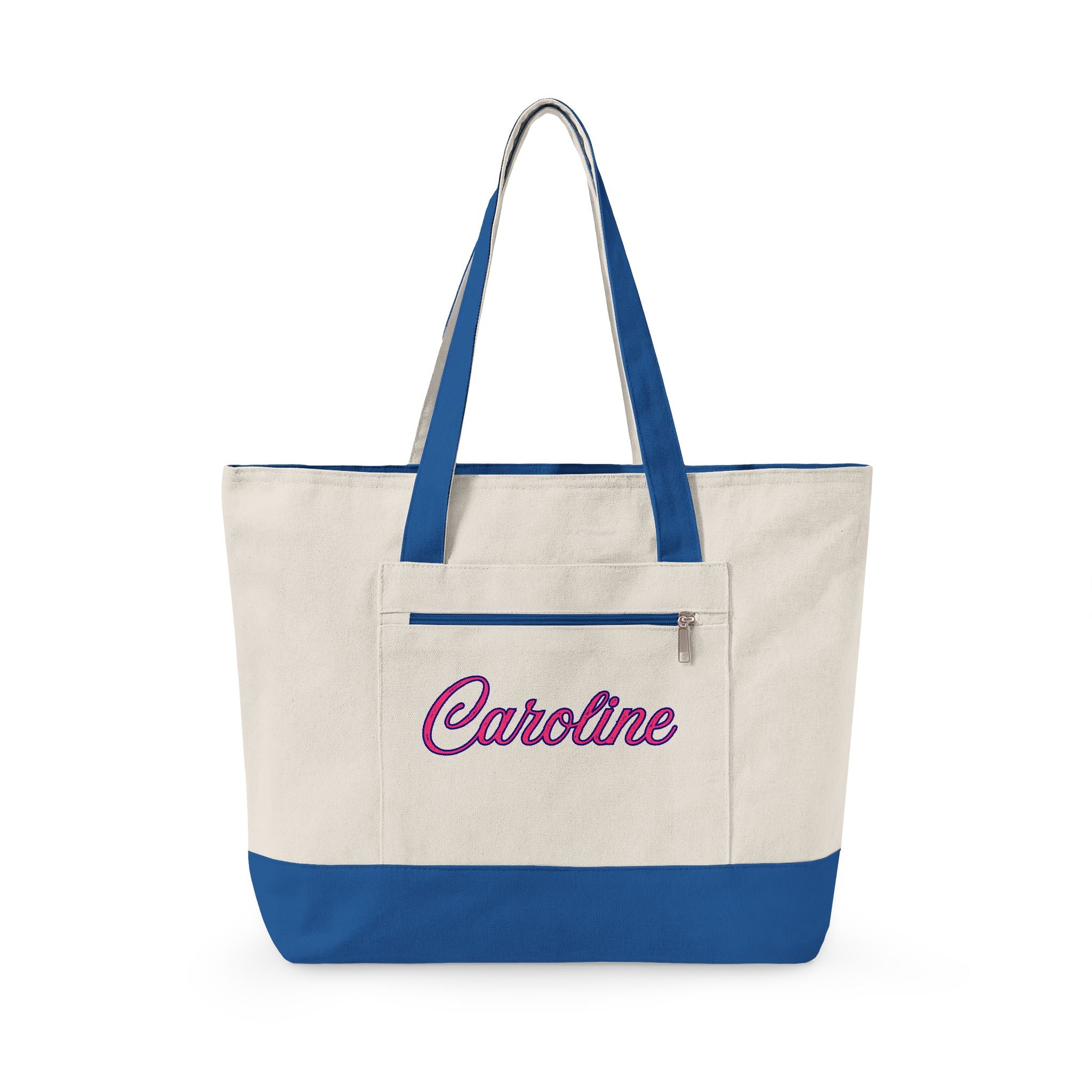 Personalized Sorority Tote Bag |, Custom Name Canvas Zipper Tote