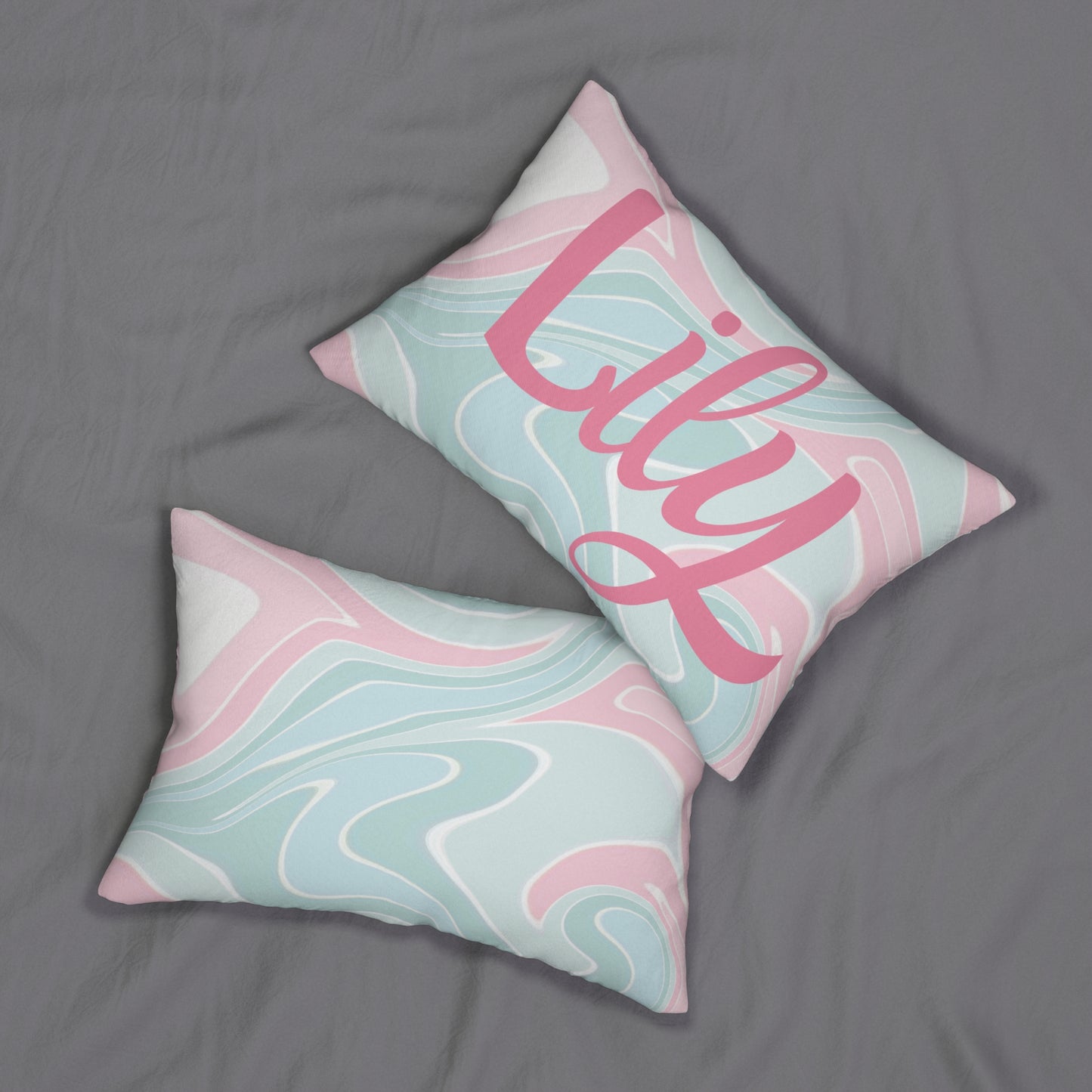 PERSONALIZED Trendy Throw Pillow Pastel swirls home decor accent