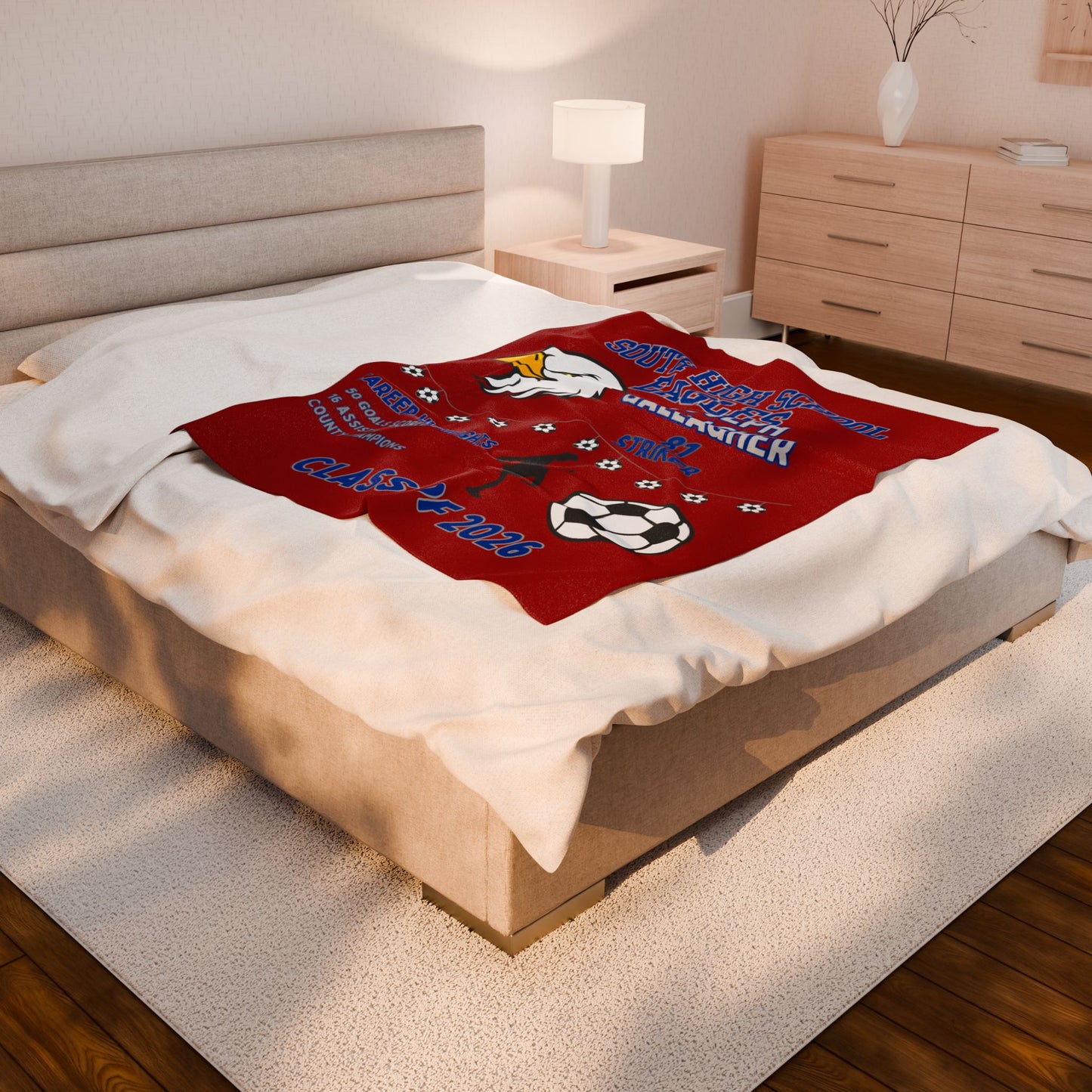 Personalized Senior Night Blanket - Football Basketball Soccer Baseball Softball, Class of 2026, Custom Gift for High School Senior,