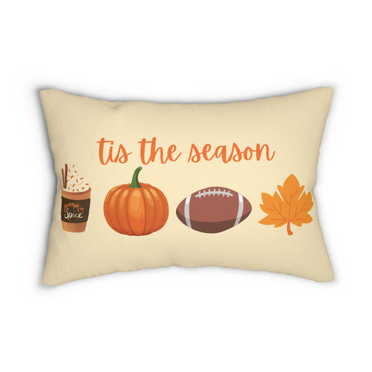 Fall Pumpkin football leaves latte Pillow Fall Decor Pumpkin Season