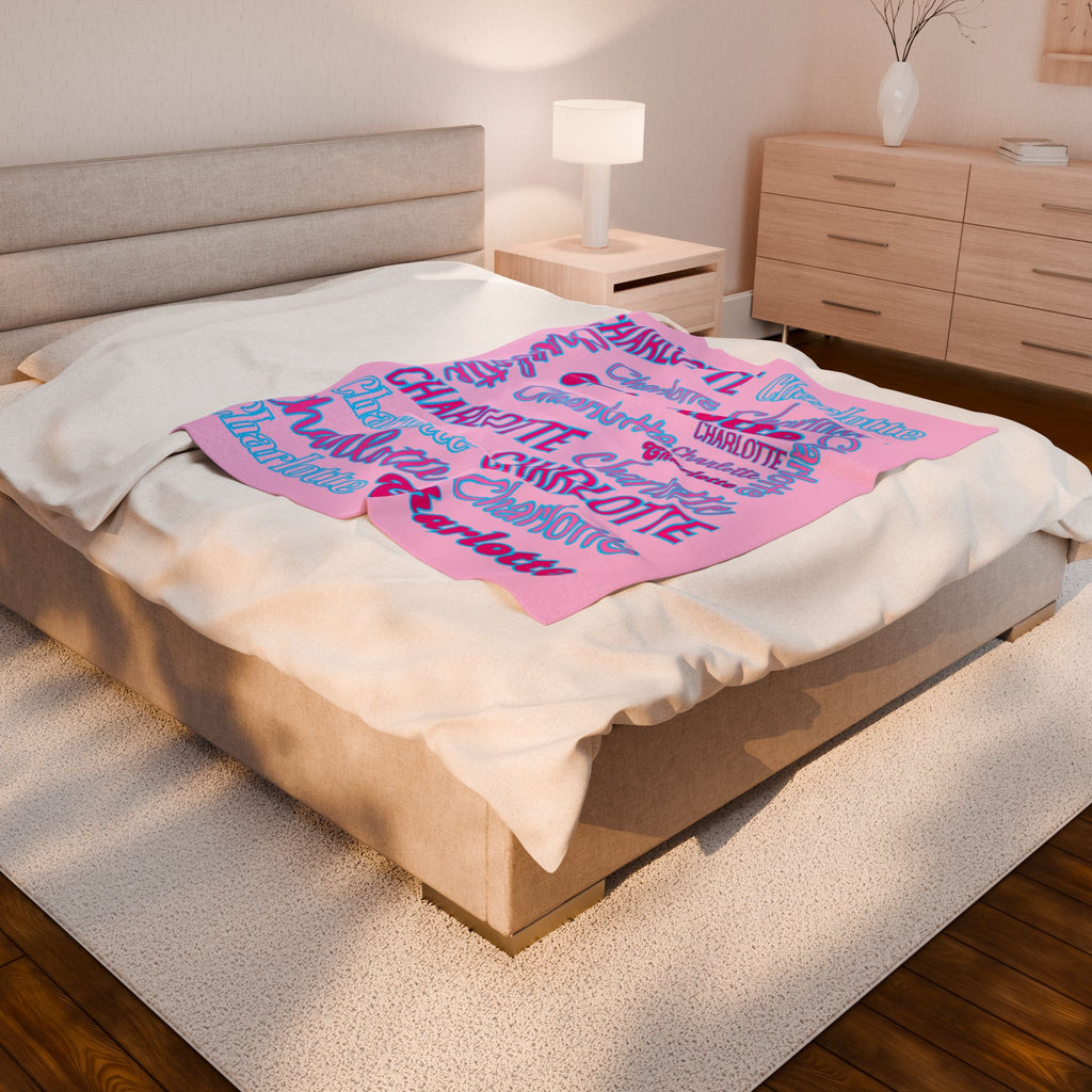 Personalized Velveteen Plush Blanket | Cozy Gift for Charlotte | Custom Soft Throw | Unique Home Decor | Perfect for Any Occasion