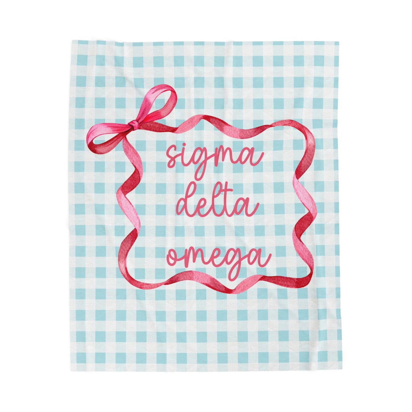Personalized Sorority gingham and bow Throw, Graduation Gift, Cozy Bedding, Custom College Dorm Decor, Big Little Reveal, sorority gift