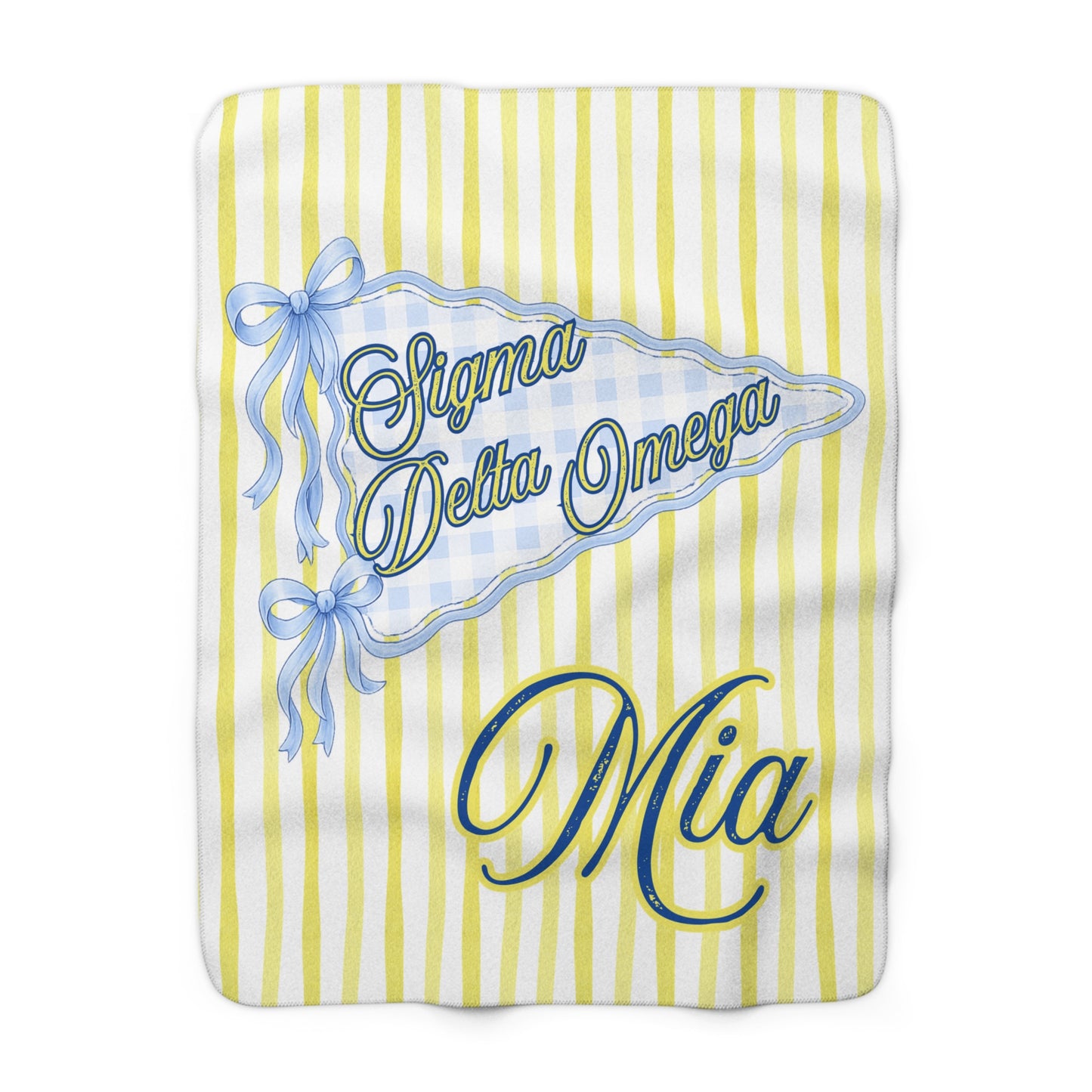 Custom Sorority Name Blanket, Personalized Bid Day Big Little Gift