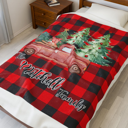 Personalized Family Buffalo Plaid Blanket