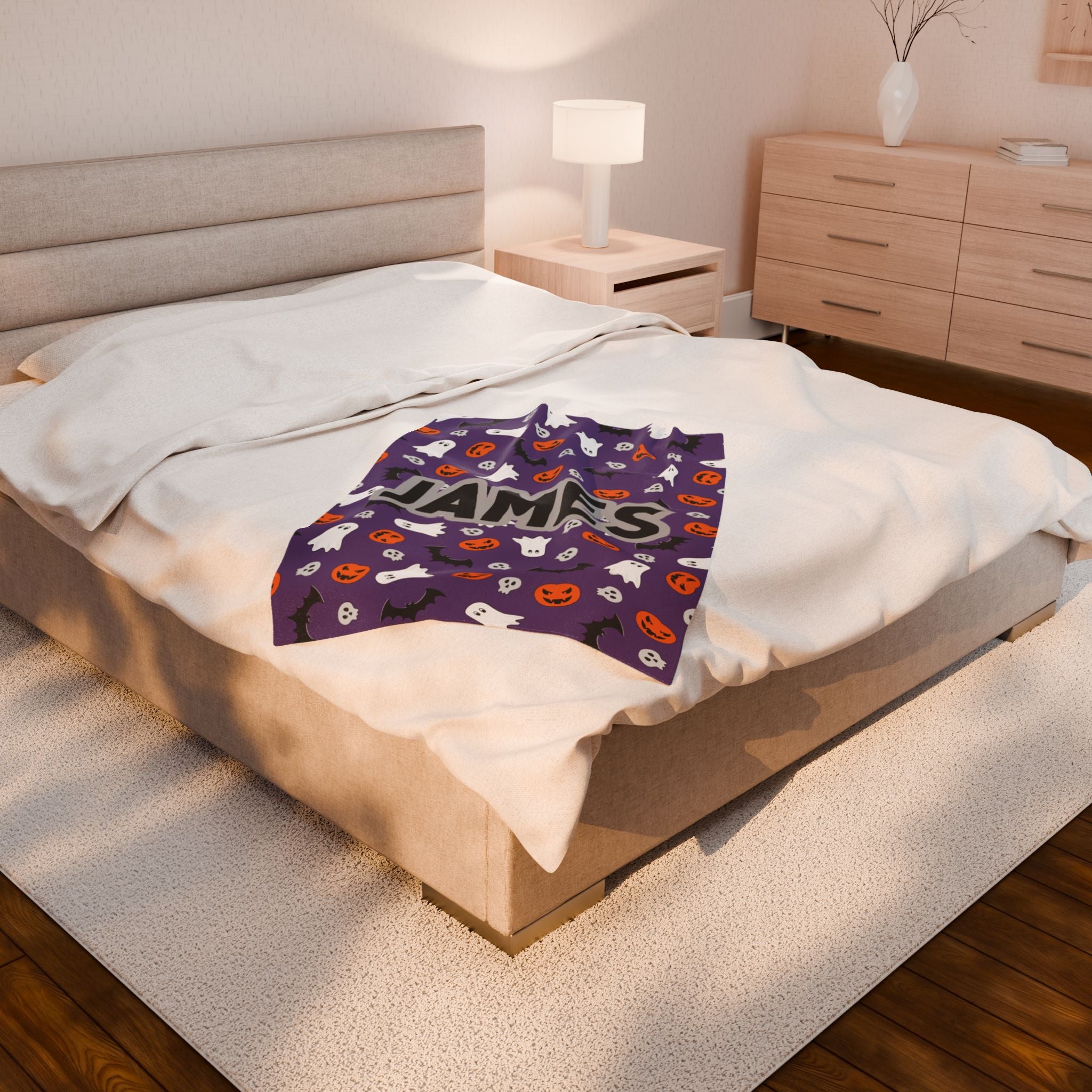 Personalized Halloween Pumpkin & Ghost Blanket