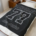 Personalized Senior Night Jersey Style Velveteen Plush Blanket, Class of 2026 Gift, Name and Number Blanket, Graduation Blanket, Senior