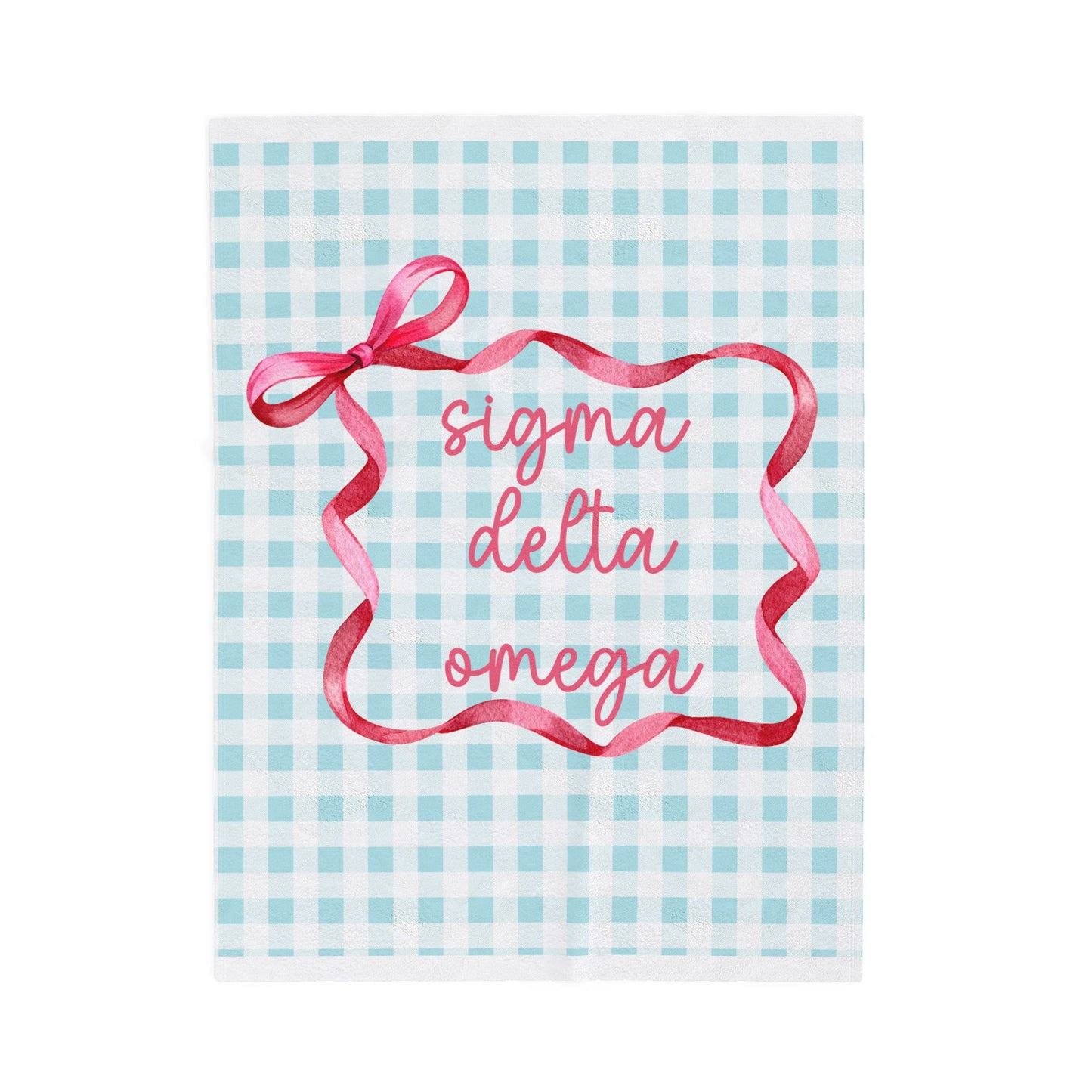 Personalized Sorority gingham and bow Throw, Graduation Gift, Cozy Bedding, Custom College Dorm Decor, Big Little Reveal, sorority gift