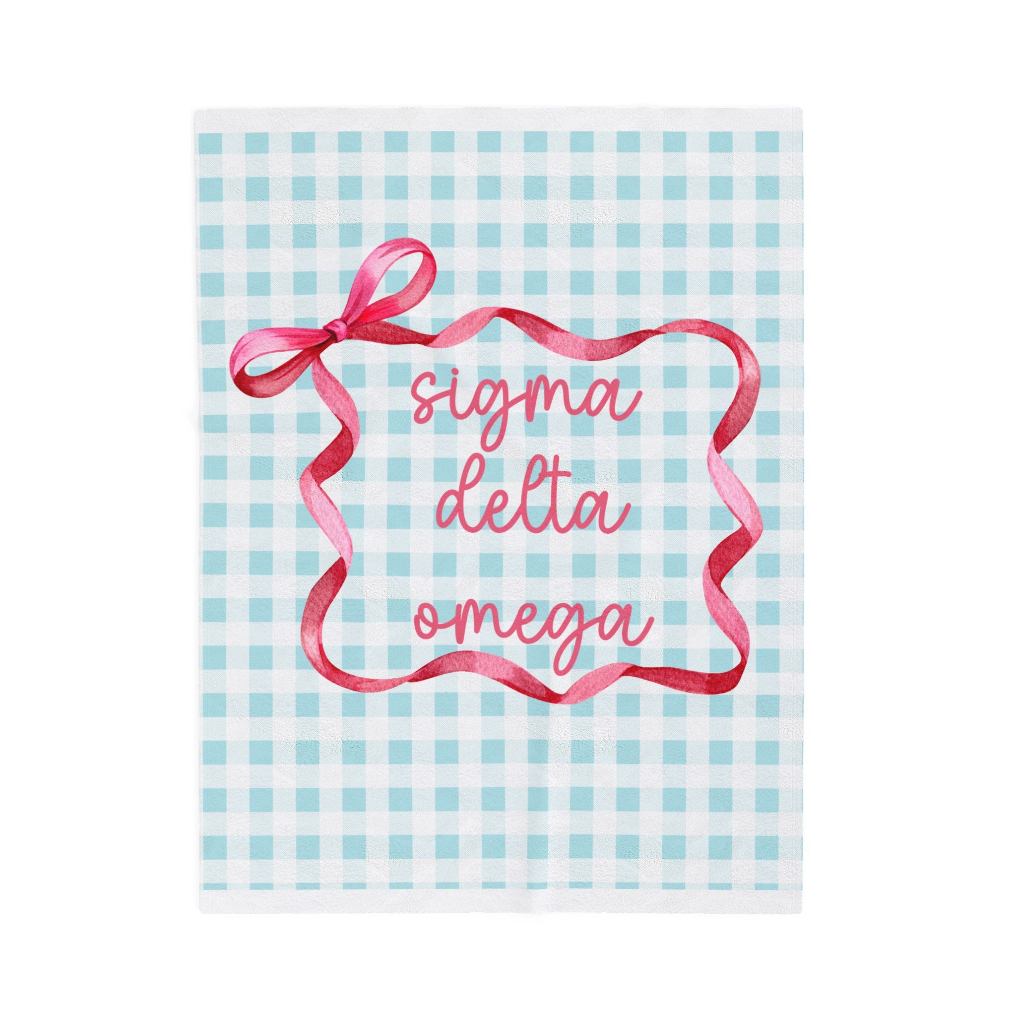 Personalized Sorority gingham and bow Throw, Graduation Gift, Cozy Bedding, Custom College Dorm Decor, Big Little Reveal, sorority gift