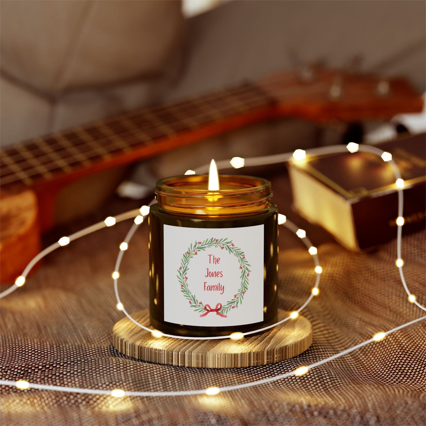 Personalized Christmas Candle - Scented Candles - any name any color combination