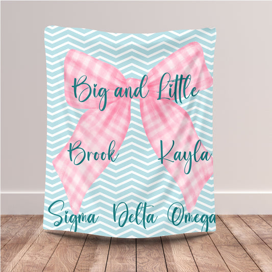 Personalized Big and Little Sorority Blanket, Big Little Reveal Graduation Gift, Bedding, Custom Decor, Big Little gift, sorority gift