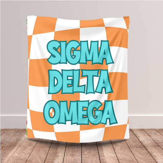 Personalized Sorority retro with letters, Graduation Gift, Bedding, Custom College Dorm Decor, Big Little Reveal, sorority gift