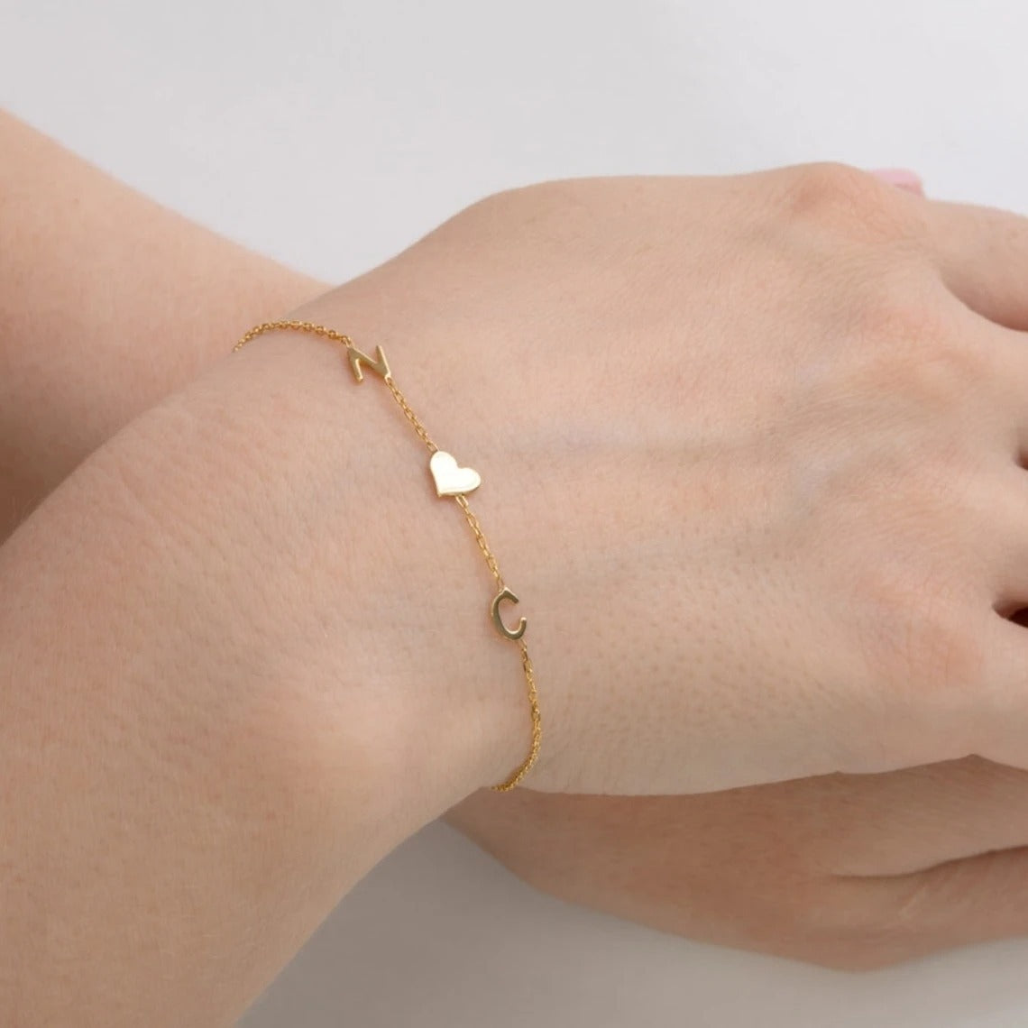 Custom Letter Name Bracelets | Stainless Steel Gold Color Initials Bracelet