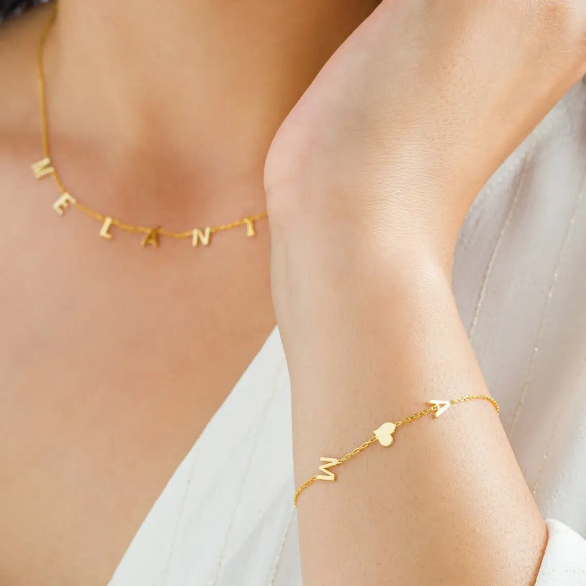Custom Letter Name Bracelets | Stainless Steel Gold Color Initials Bracelet