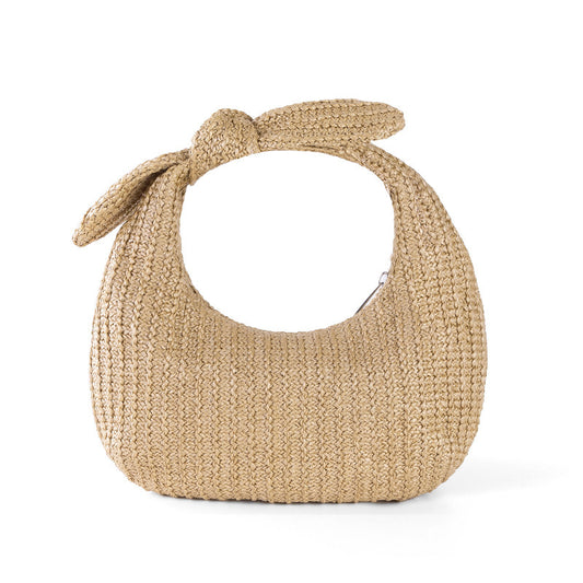 Beachy Chic Handbag with Adorable Straw Bow