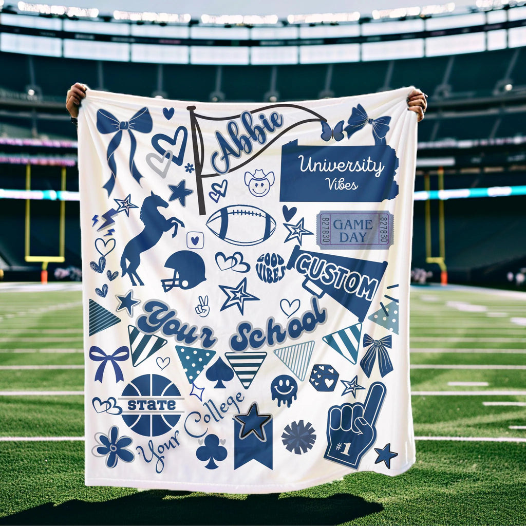 Custom College Commitment Blanket – Classic Collegiate