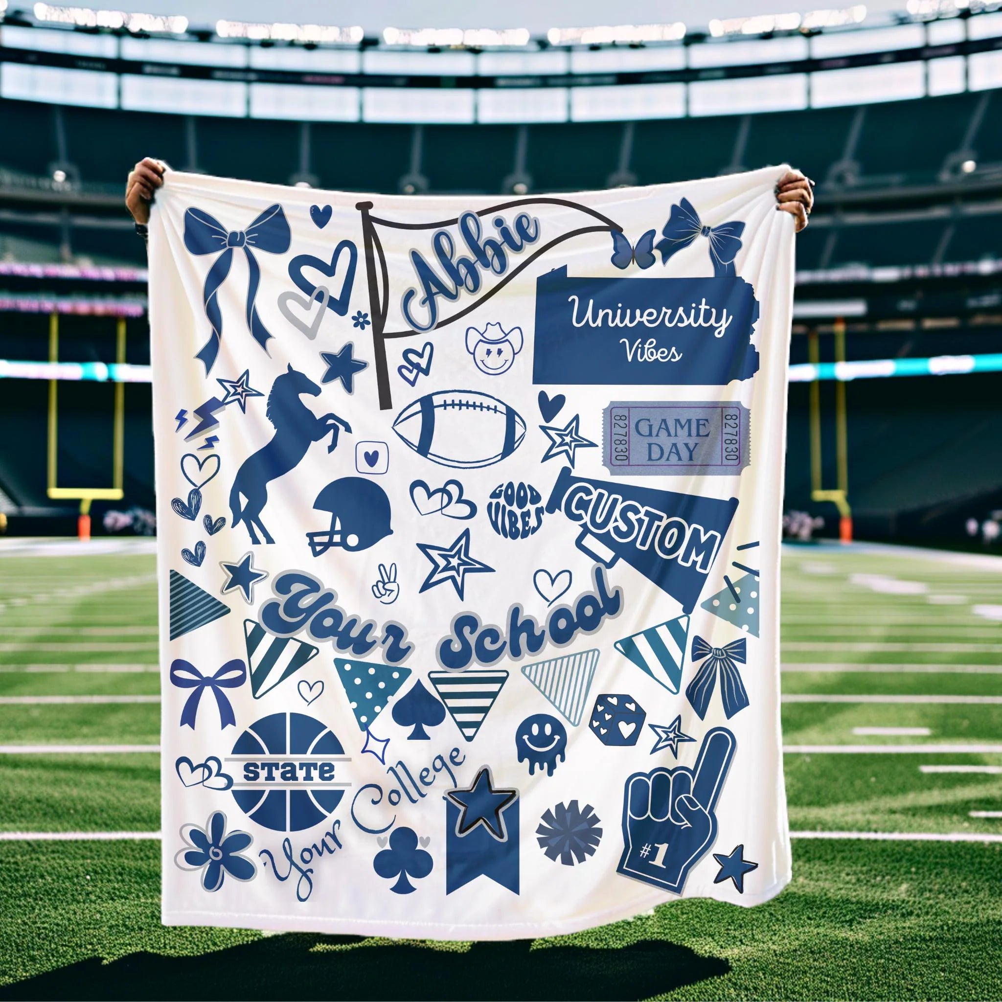 Custom College Commitment Blanket – Classic Collegiate
